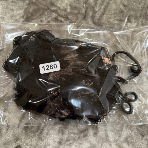 New! SET For Love and Lemons Faye Lace Underwire Bra Panty Black 31280 - Picture 12 of 12